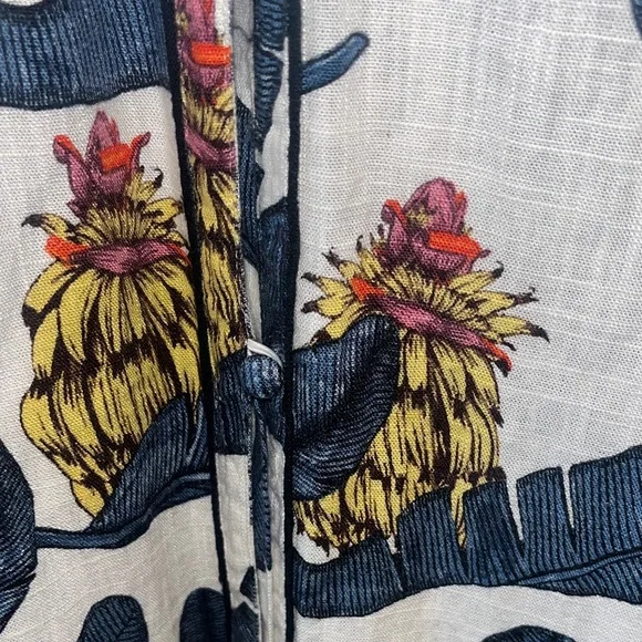 Desmond & Dempsey H&M Tropical White Blue Banana Leaf Dress Women’s Size M NWOT - Picture 6 of 12